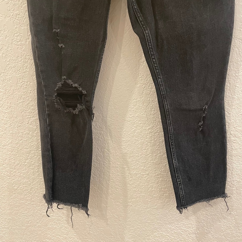 Abercrombie & Fitch Curve Love The Skinny High Rise Distressed Black Jeans 27/4S - Picture 5 of 10
